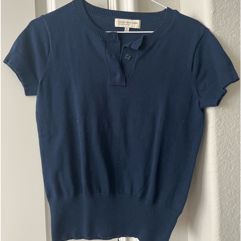 vintage navy knit top